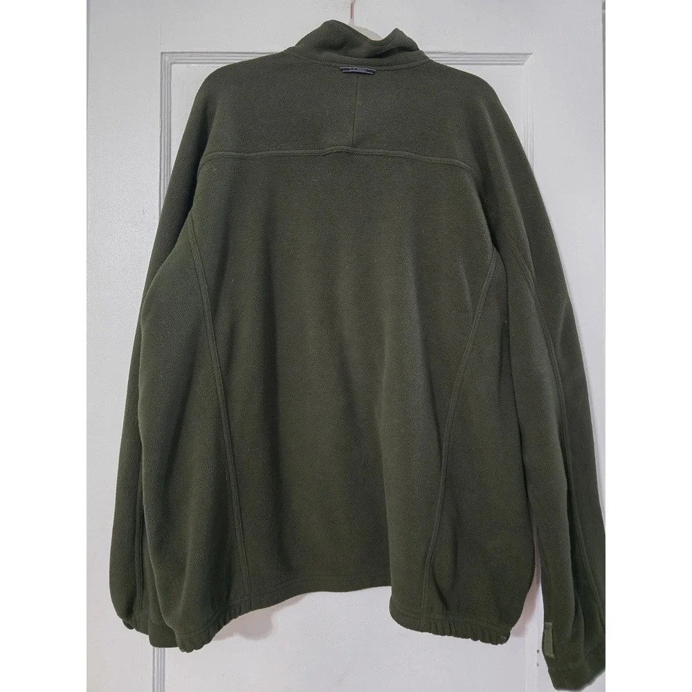 L.L. Bean Mens Fleece Jacket Side Pocket Full Zip Long Sleeve Green Size XL Tall